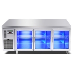 绿零三门平台冰箱 蓝光吧台展示柜SBG-0.4L3F