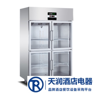 绿零四门冷藏展示柜 绿零四玻璃门冰箱 展示冷柜