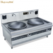 鼎龙双头大锅炒电磁炉DLB-15KW*2-B2 双眼大锅灶商用大功率电磁炒菜灶 双头大锅灶炒菜灶