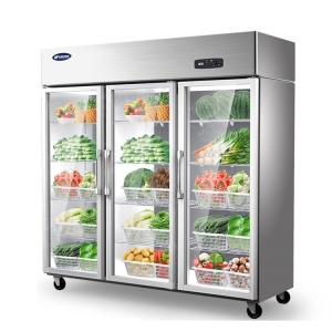 银都大三门冷藏柜BCL0630S玻璃门保鲜柜商用冷藏保鲜展示柜
