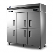 银都六门冰箱QBL6132DS双温冷藏冷冻柜竖隔铜管直冷不锈钢冰柜
