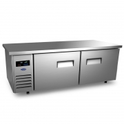 银都二门平台冷藏柜QPL6734RS直冷1.5米长800宽操作台铜管保鲜冰箱
