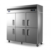 银都六门冰箱QBL6131FS单温冷冻铜管直冷不锈钢冰柜