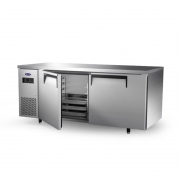 银都二门平台烤盘冰箱YBF9038KRYD01风冷1.5米插盘式冷冻柜不锈钢面团冰柜